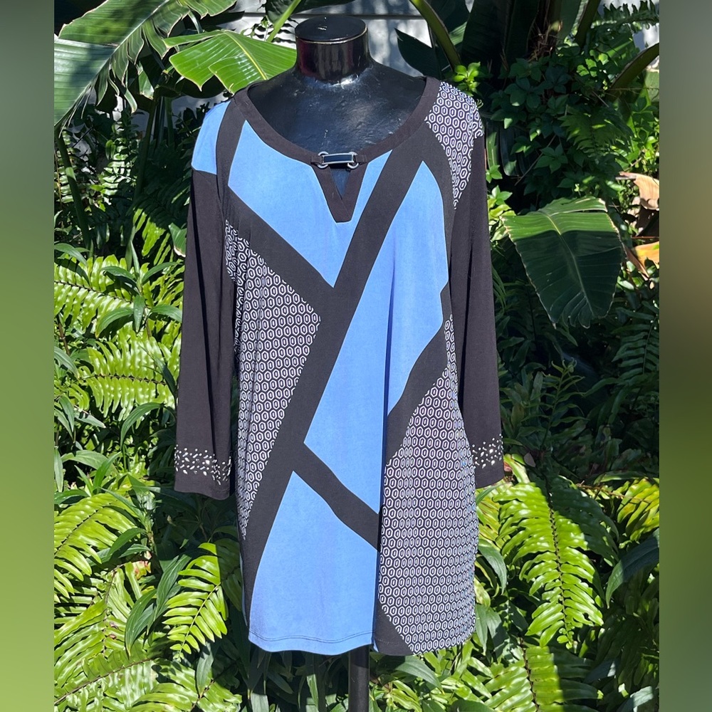 Jm Collection Color Block Top Size Xl - image 1